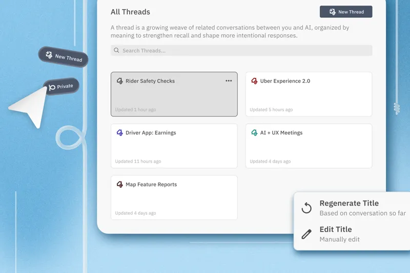 Threads dashboard: conversations kept as threads