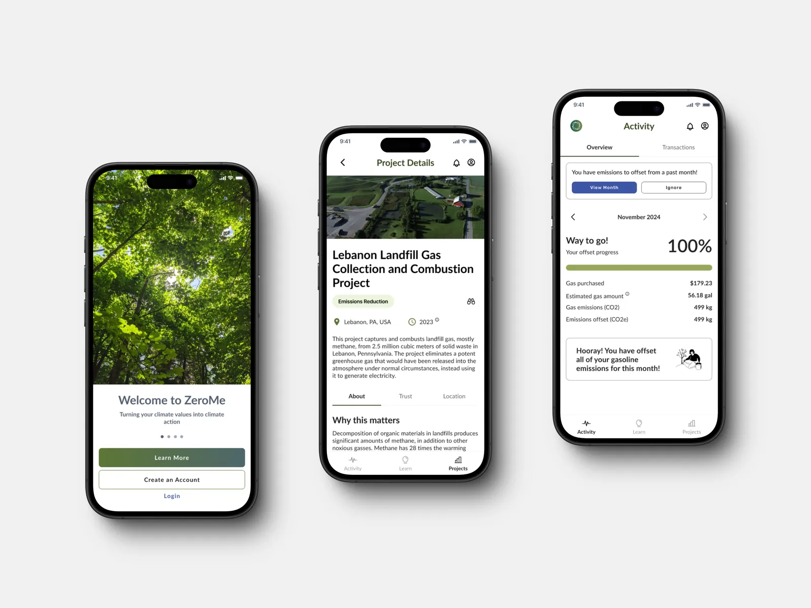 The ZeroMe beta on device